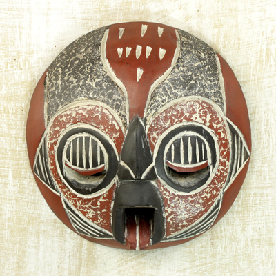 Ghanaian wood mask, 'Man of Fire' - African wood mask