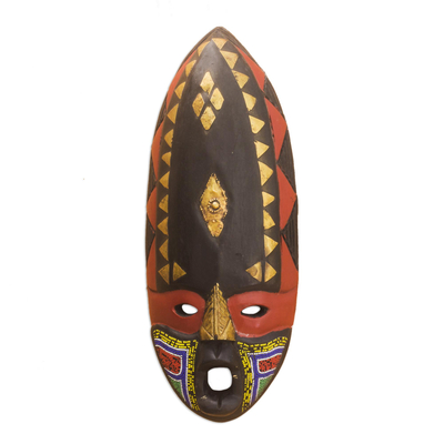 Máscara de madera togolesa, 'Espantapájaros' - Máscara de madera togolesa hecha a mano
