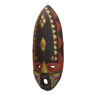 Togolese wood mask, 'Scarecrow' - Handmade Togolese Wood Mask