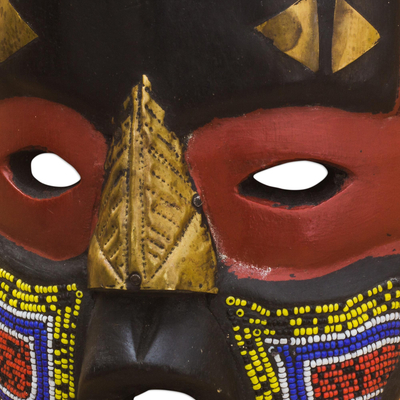 Togolese wood mask, 'Scarecrow' - Handmade Togolese Wood Mask
