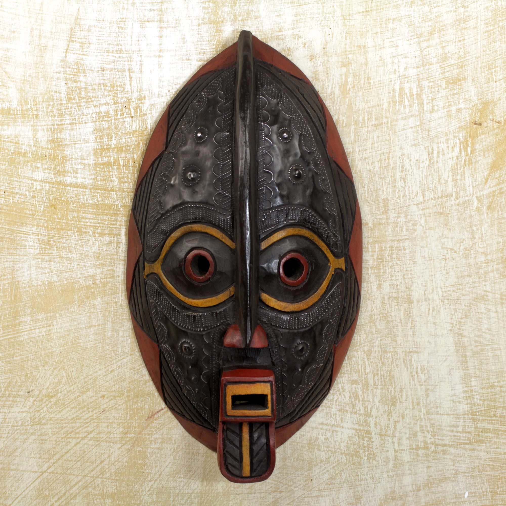 UNICEF Market Handcrafted Ceremonial Mask from Ghana Oracle of the