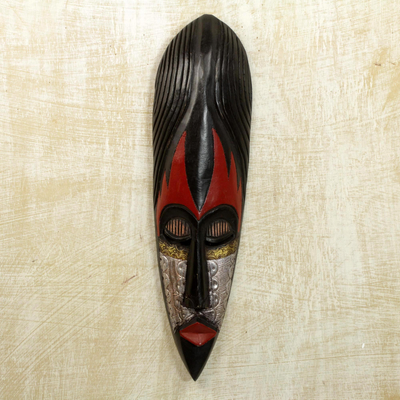 Nigerian wood mask, 'Fulani Maiden' - Nigerian Wood Mask