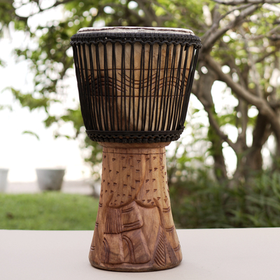 Wood djembe drum, King of the Forest