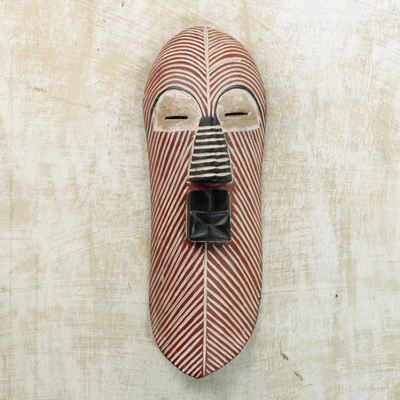 Congolese wood Africa mask, 'Songe Marriage' - Hand Made Congolese Wood Mask