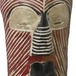 Congolese wood Africa mask, 'Songe Marriage' - Hand Made Congolese Wood Mask