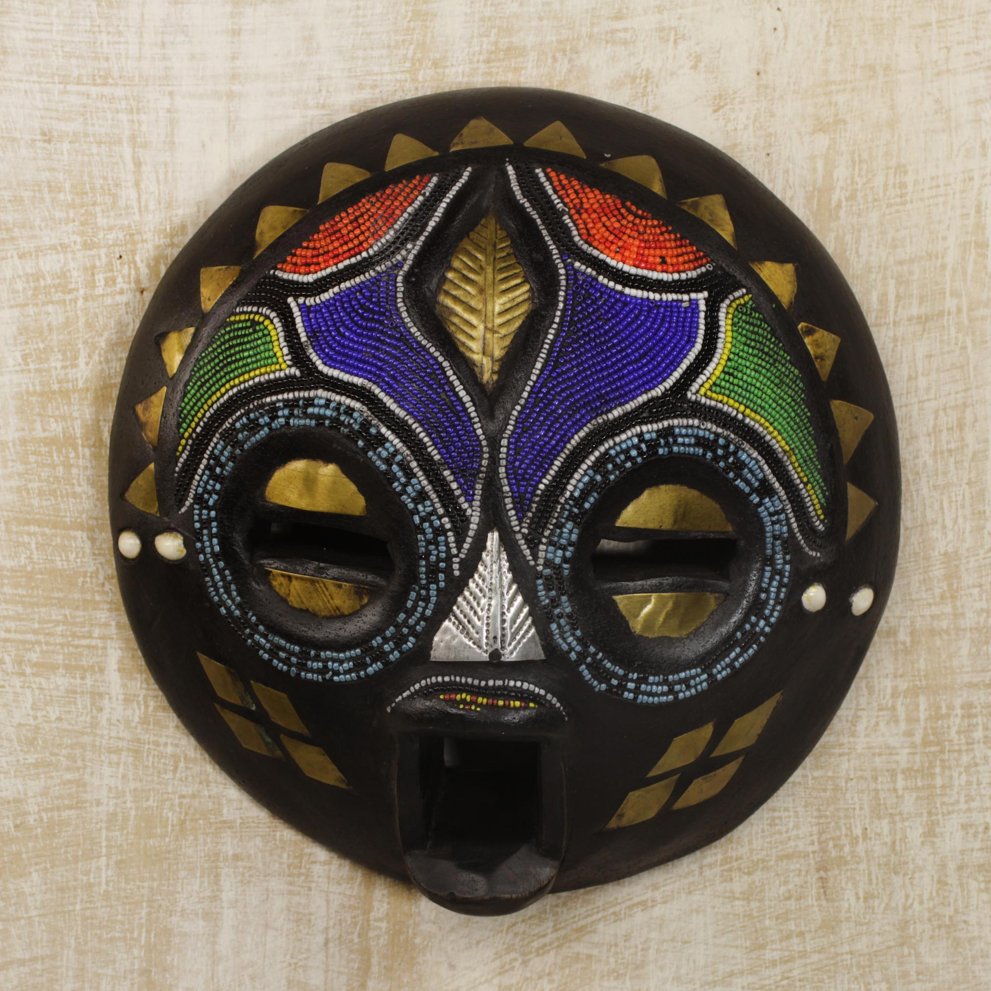 Hand Beaded Wood Mask - My Bride | NOVICA