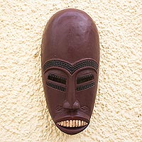 Máscara de madera de Costa de Marfil, 'Senufo Rainmaker' - Máscara de madera africana de Sese