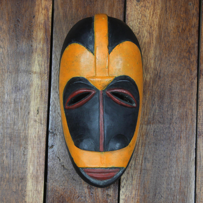 Ivoirian wood African mask, Guro Wisdom