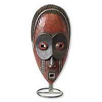 Ivoirian wood African mask, 'Dan Ghost'