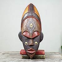 Ivoirian wood African mask, 'Dan Beauty'