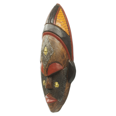Afrikanische Maske aus ivorischem Holz - Handgefertigte Elfenbeinküstenmaske