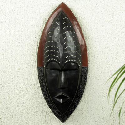Máscara de madera africana - Máscara de madera africana hecha a mano para pared