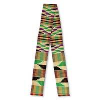 Cotton blend kente scarf scarf, 'Unity is Strength' (4 inch width) - Cotton Blend Kente Scarf 4 inch