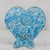 Jarrón de cerámica, 'Corazón fósil azul' - Jarrón de cerámica único en forma de corazón