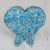 Keramische Vase, 'Blaues Fossil-Herz'. - Einzigartige herzförmige Keramikvase