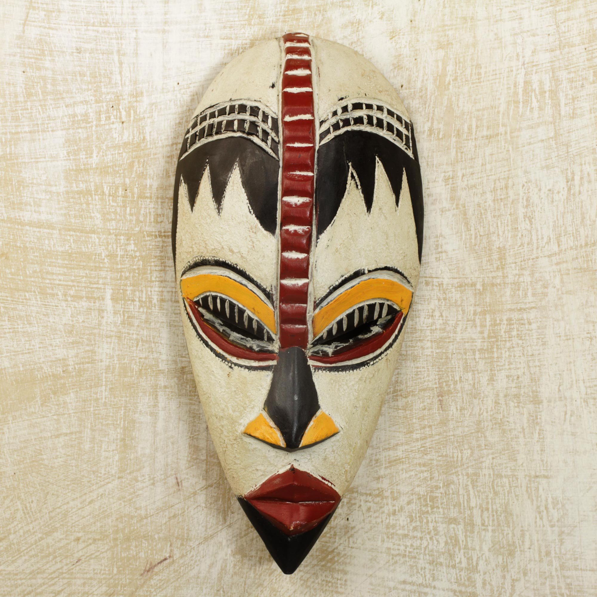 Nigerian Wood Wall Mask - Protect My Baby | NOVICA