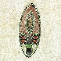 Yoruba-Maske aus afrikanischem Holz, „Spirituelle Ernte“ – handgeschnitzte Holzmaske