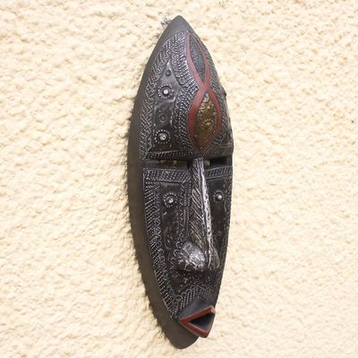 Ghanaian wood mask, 'A Man of Knowledge' - African Wood Mask