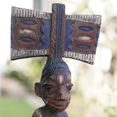 Wood sculptures, 'Yoruba Justice' (pair) - Hand Made Cultural Wood Sculpture (Pair)
