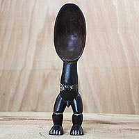 Wood sculpture, 'Male Dan Harvest Spoon' - Wood sculpture