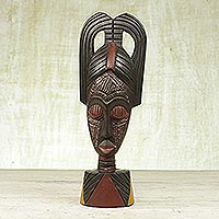 Africa wood mask, 'Peace' - Africa wood mask