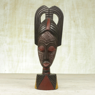 Africa wood mask, 'Peace' - Africa wood mask