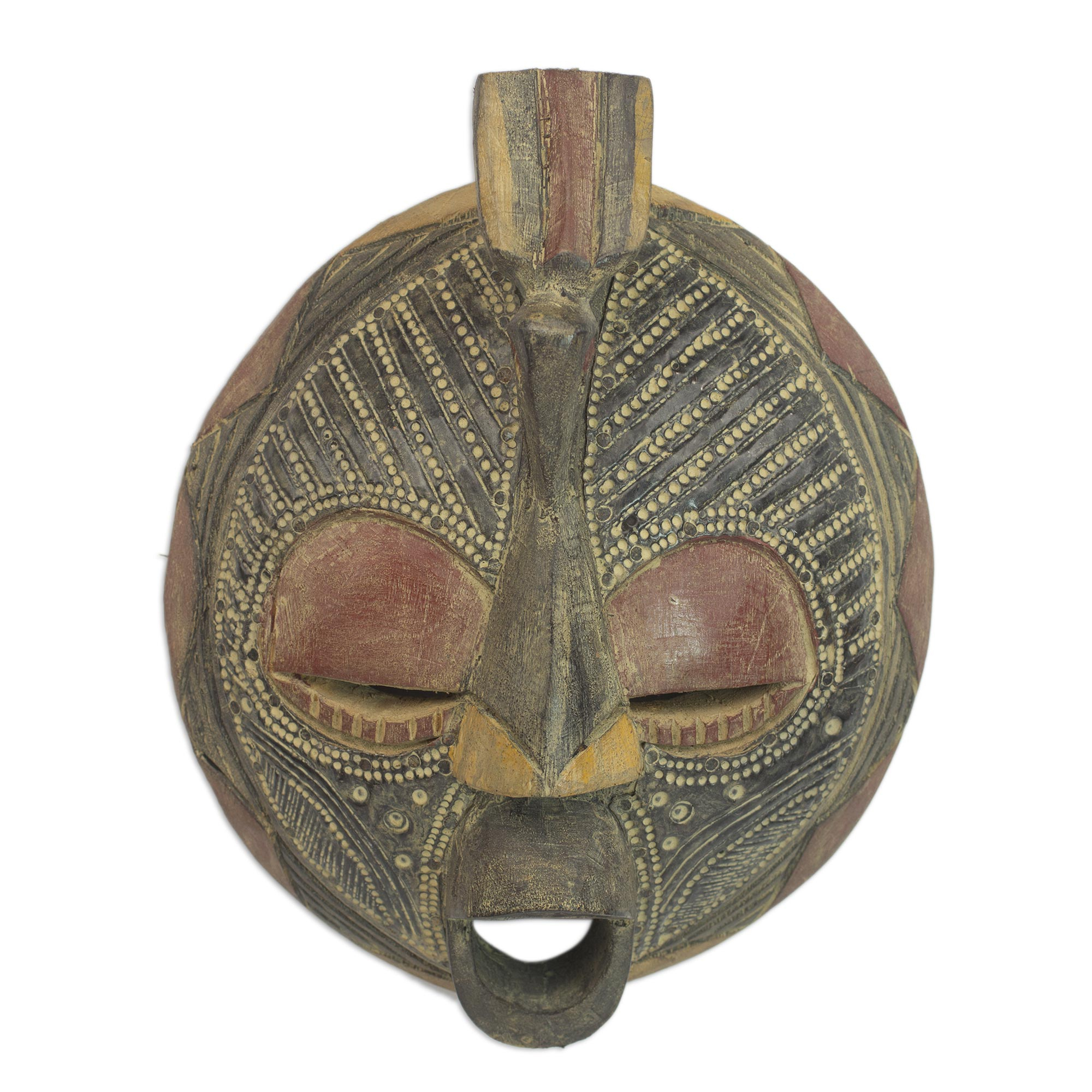 Artisan Crafted Wood Wall Mask - A Blessing | NOVICA