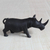 Wood sculpture, 'Black Rhino' - Handcrafted Wood Sculpture