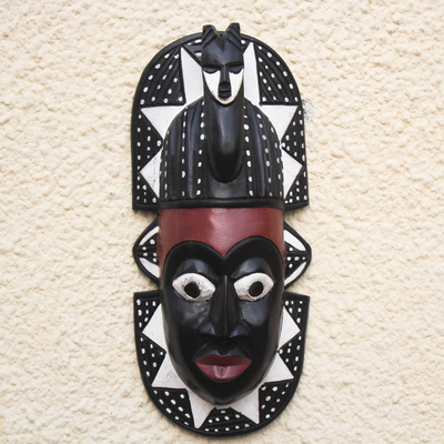 African wood mask, 'Harvest Festival' - African wood mask