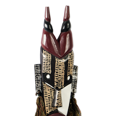 Ghanaian wood mask, 'Agona Antelope' - African Wood Mask