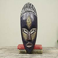 Ghanaian wood mask, 'Densu Priest' - African Wood Mask