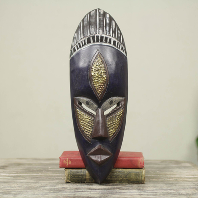 Máscara de madera de Ghana, 'Densu Priest' - Máscara de madera africana