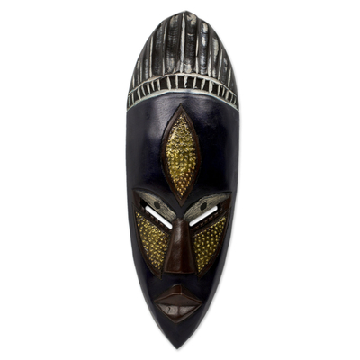 Ghanaische Holzmaske, 'densu-priester' - afrikanische Holzmaske