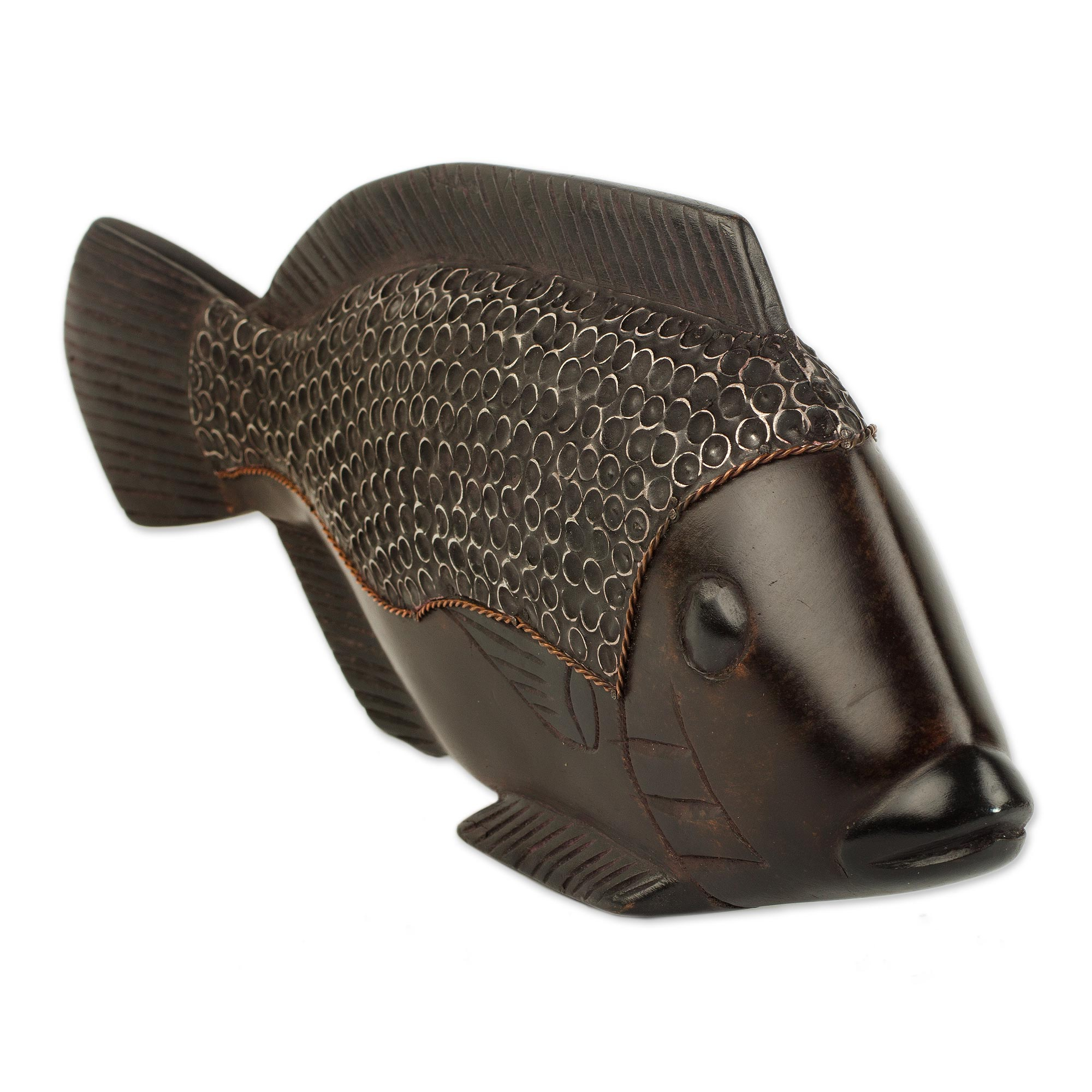 UNICEF Market | Original Hand Carved Wood Fish Sculpture - African Fish