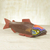 Beaded wood sculpture, 'Tribal Salmon' - Ghana Hand Carved Wood Sculpture (image 2) thumbail