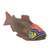 Beaded wood sculpture, 'Tribal Salmon' - Ghana Hand Carved Wood Sculpture (image 2d) thumbail