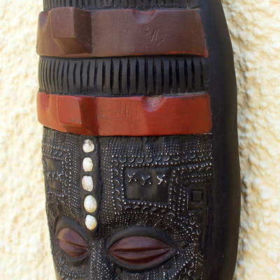 Ghanaian wood mask, 'Akan Blessing' - African wood mask