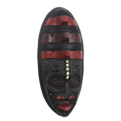 Ghanaische Holzmaske, 'Akan Blessing' (akan-segen) - afrikanische Holzmaske