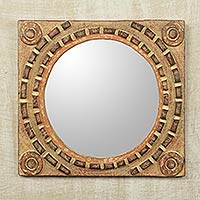 Mirror, 'African Tradition' - Rustic Wood Wall Mirror