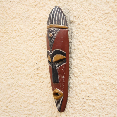 Ghanaian wood mask, 'Honesty' - Wood Mask from Africa