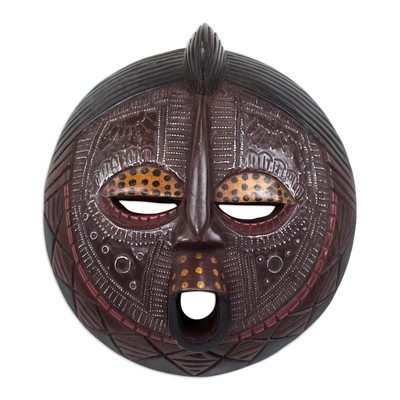 Máscara de madera de Ghana - Máscara de madera africana de comercio justo