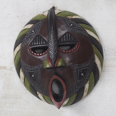 Máscara de madera de oveja - Máscara africana de madera tallada a mano