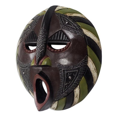 Ewe wood mask, 'Harvest Increase' - African Hand Carved Wood Mask