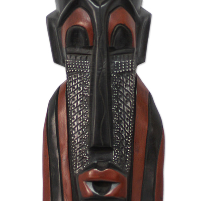 Ghanaian wood mask, 'The Chief's Messenger' - African wood mask
