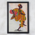 Fabric collage wall art, 'Akan Welcome' - Fabric Collage Framed Wall Art from Africa
