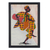 Fabric collage wall art, 'Akan Welcome' - Fabric Collage Framed Wall Art from Africa thumbail