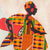 Fabric collage wall art, 'Akan Welcome' - Fabric Collage Framed Wall Art from Africa (image 2b) thumbail