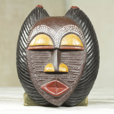 Ghanaische Holzmaske - Einzigartige afrikanische Holzmaske