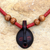 Wood pendant necklace, 'Ohemaa' - African Wood Beaded Pendant Necklace (image 2) thumbail