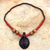 Wood pendant necklace, 'Ohemaa' - African Wood Beaded Pendant Necklace (image 2b) thumbail